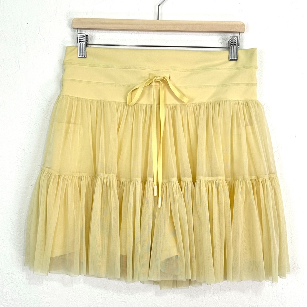 PopFlex Pirouette Balletcore Skort Sz 1X Yellow Athletic Ballerina Skirt Pockets